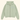 A sage green zip-up hoodie with a small light blue embroidered graphic on the left chest, displayed flat against a solid cream background.