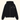A black zip-up hoodie with a small embroidered graphic on the left chest depicting two figures and the text 'Friend', shown against a solid light beige background.