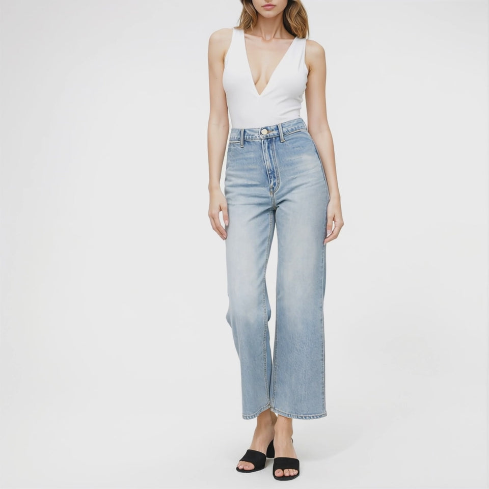 wide leg jeans casual outfit